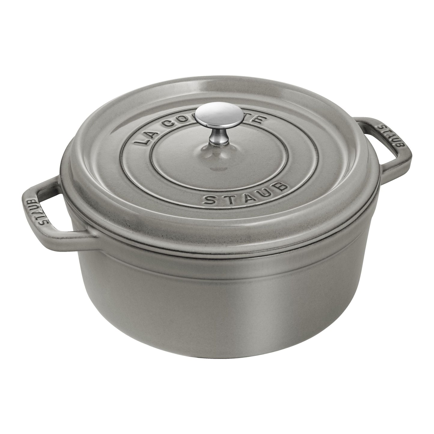 STAUB La Cocotte 3.7 L Cast Iron Round Cocotte, Graphite-Grey-0