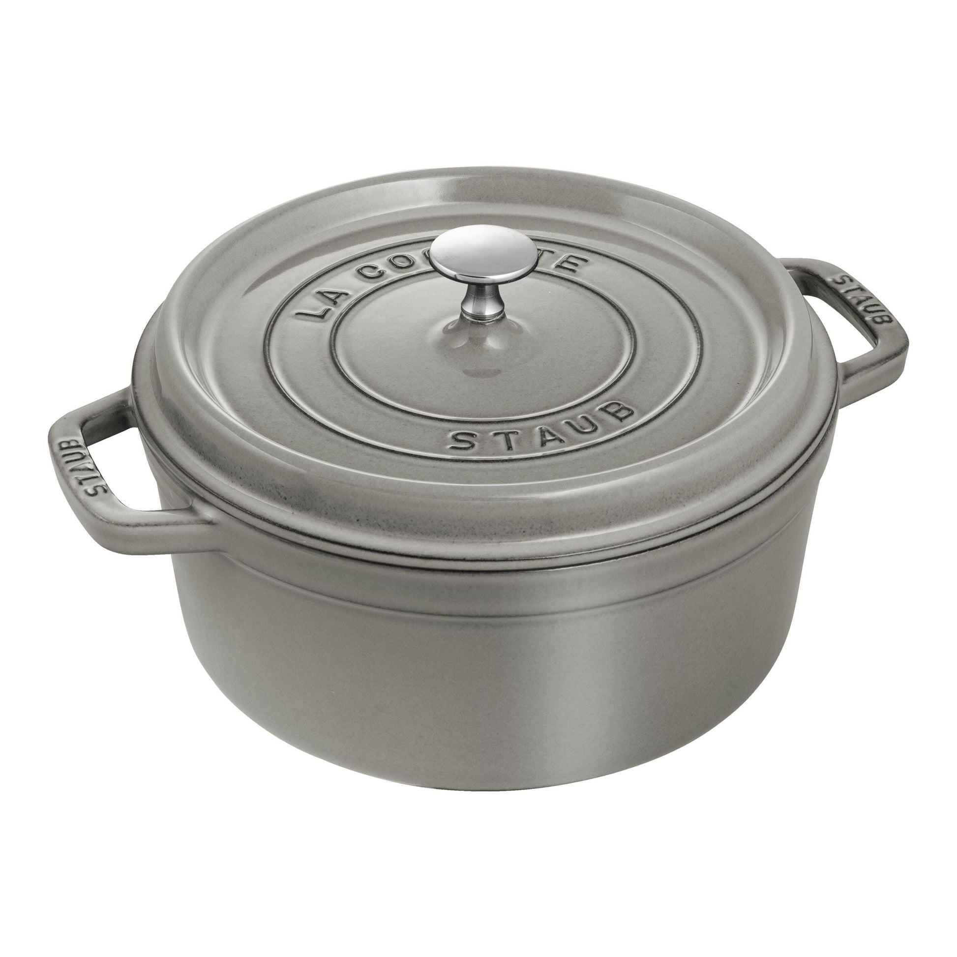 STAUB La Cocotte 3.7 L Cast Iron Round Cocotte, Graphite-Grey-0