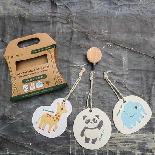 Set of 3 Endangered Species Pop up Sponges + Hook-0