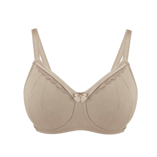 Shell-Supportive Non-Wired Silk & Organic Cotton Full Cup Bra with removable paddings-0