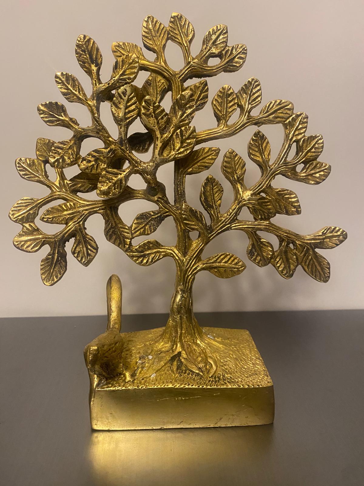 Brass Tree of Tree of Life Sculpture, Brass Kalpavruksha Tree-2