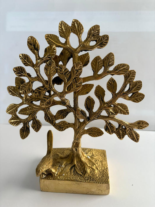Brass Tree of Tree of Life Sculpture, Brass Kalpavruksha Tree-0