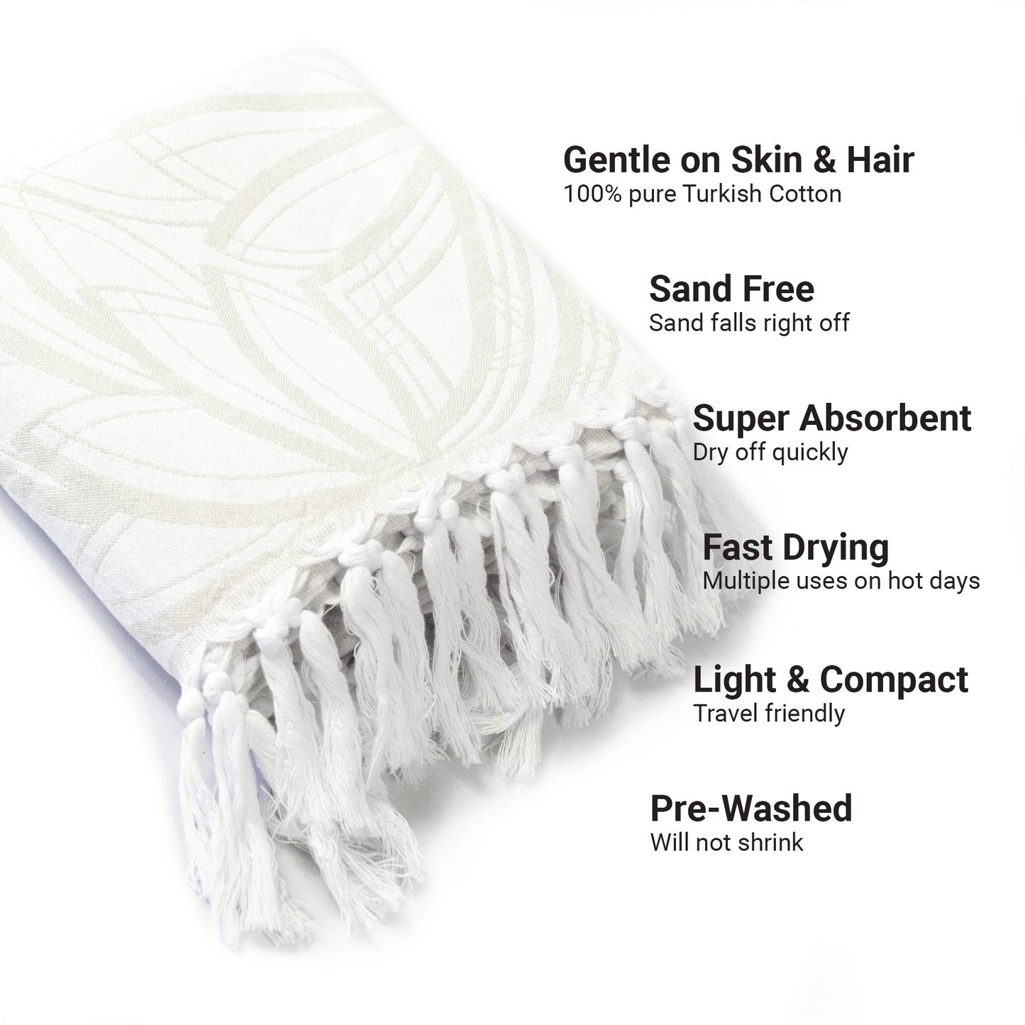 Turkish Towel | Body Towel | Oat + White-2