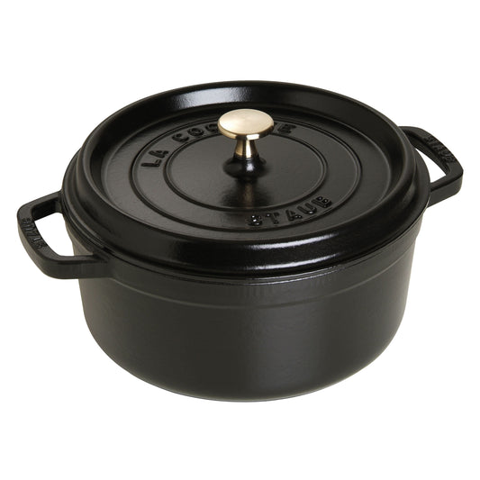 STAUB La Cocotte 3.7 L Cast Iron Round Cocotte, Black-0