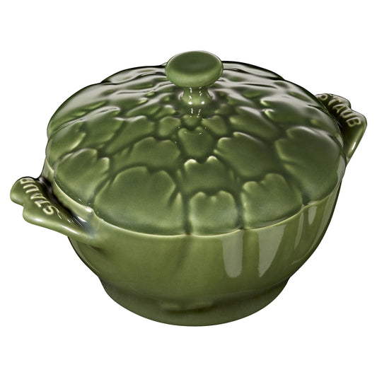 STAUB Ceramique 450 mL Ceramic Artichoke Cocotte, Basil-Green-0