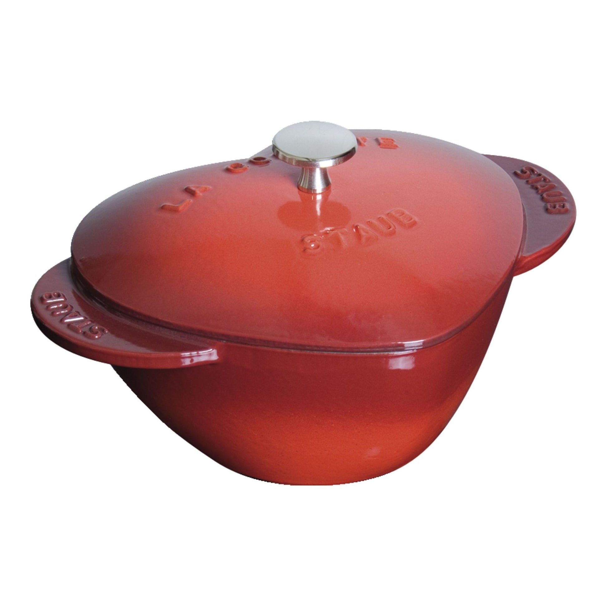 STAUB La Cocotte 1.75 L Cast Iron Heart Cocotte, Cherry-0