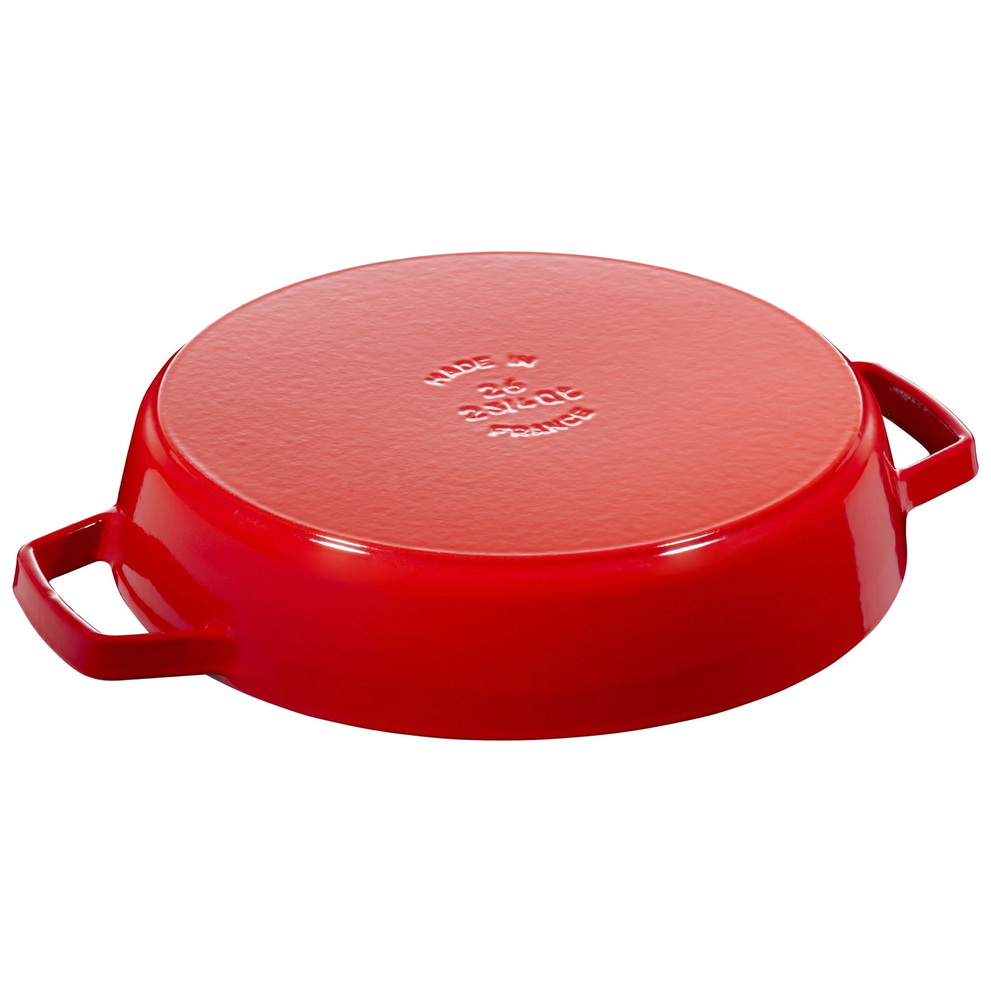 STAUB Pans 26 cm / 10 inch Cast Iron Frying Pan With 2 Handles, Cherry-1