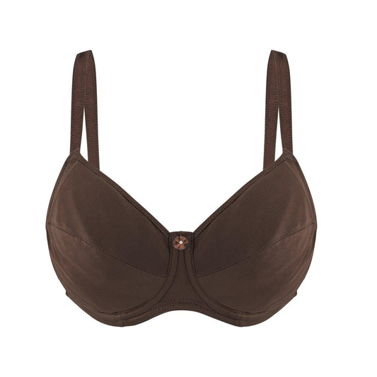 Cocoa-Underwired Silk & Organic Cotton Full Cup Bra with removable paddings-0