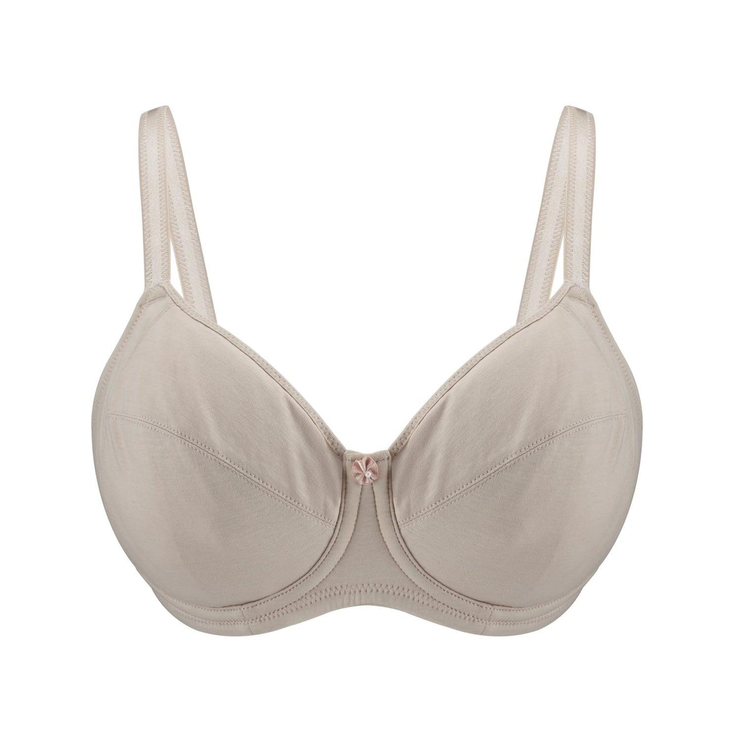 Ivory-Underwired Silk & Organic Cotton Full Cup Bra with removable paddings-0