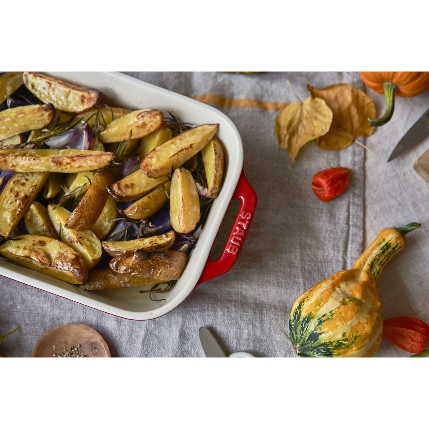 STAUB Ceramique Rectangular Baking Dish Set Cherry 2 Piece-3