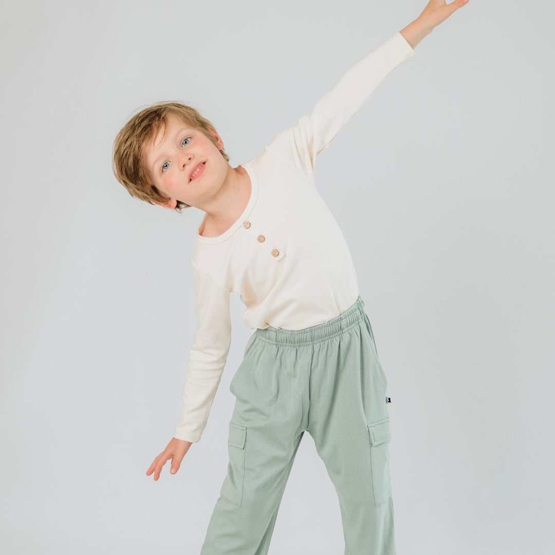 Baby/Kids Bamboo Henley Long-Sleeve Shirt-2
