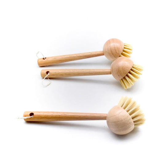 Eco Bamboo Sisal Dish Brush-Natural Plastic Free Sisal Fiber Bristles-Zero Waste | Biodegradable Scrub