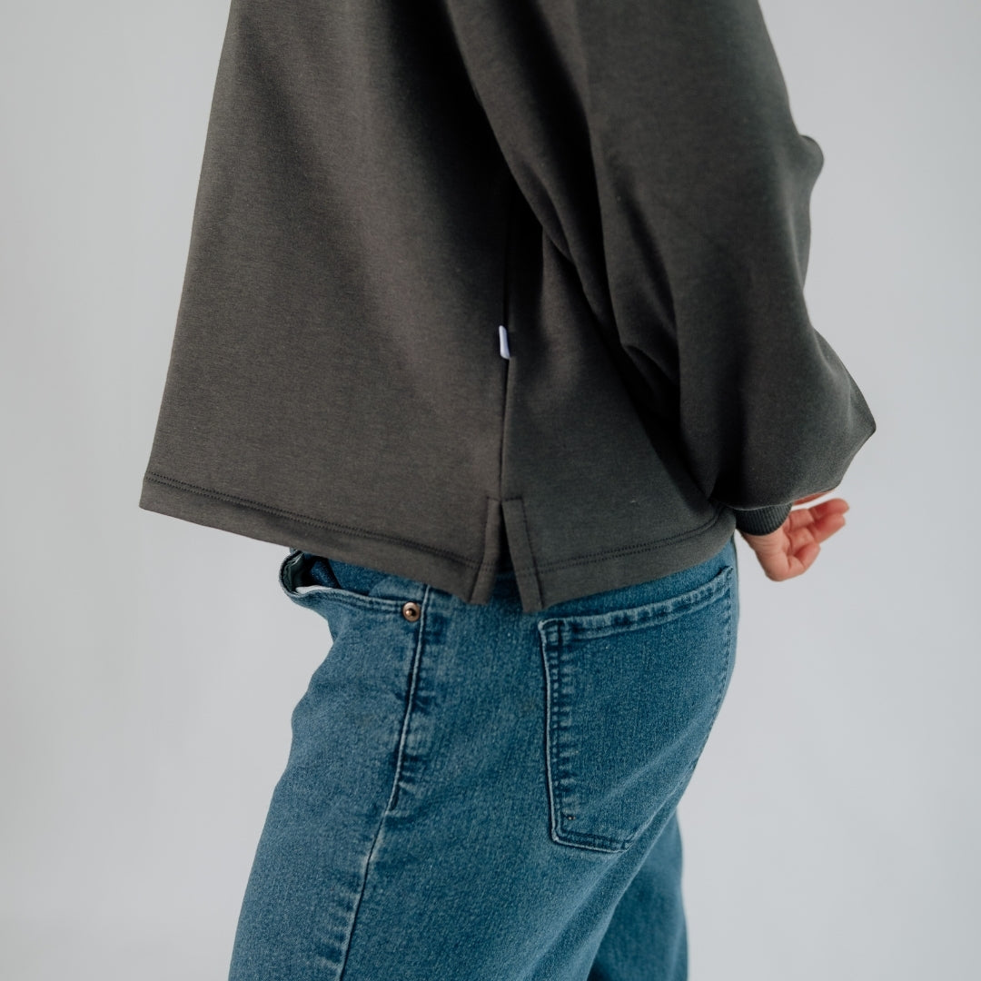Ladies' Bamboo Fleece Cropped Pullover-2