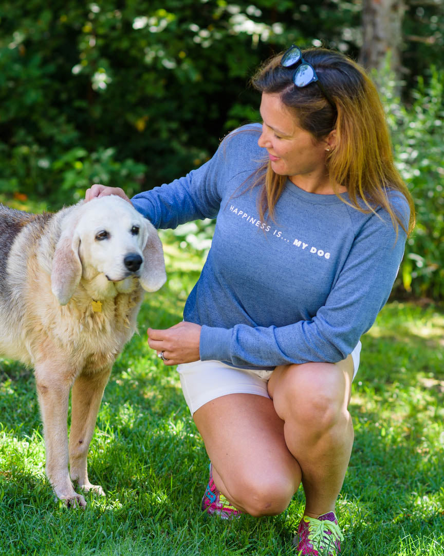 Women's My Dog Crew Sweatshirt, Heather Navy-2