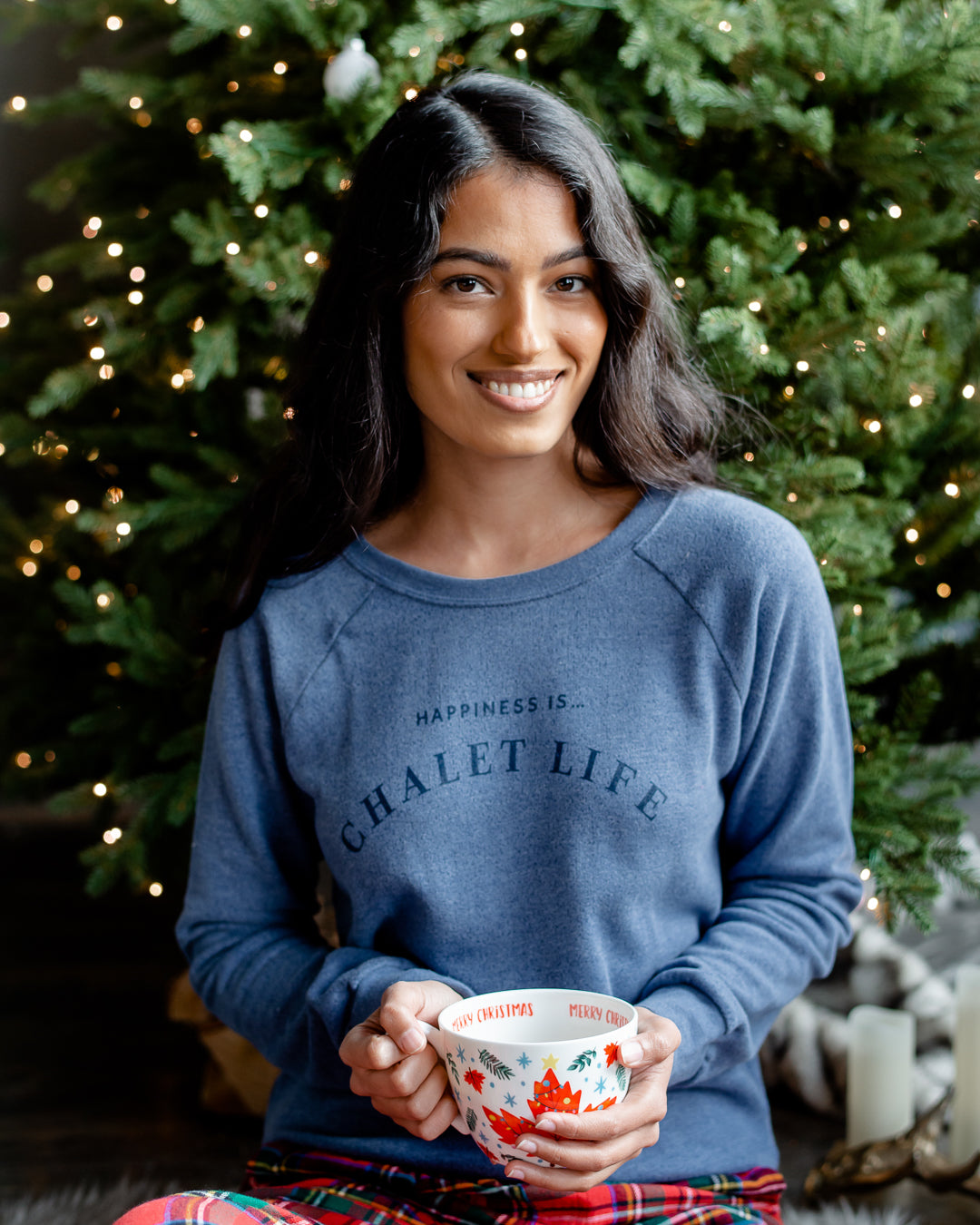 Women's Chalet Crew Sweatshirt, Heather Navy-1