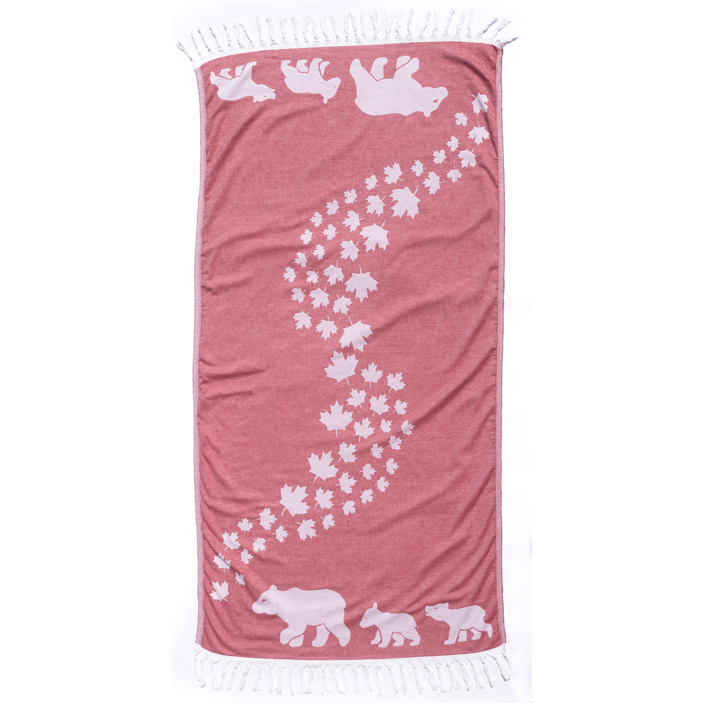 Turkish Towel | Body Towel | Canadian red and white-0