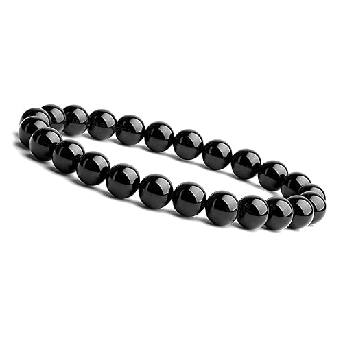Black Obsidian Bracelet (8 mm Beads)-0