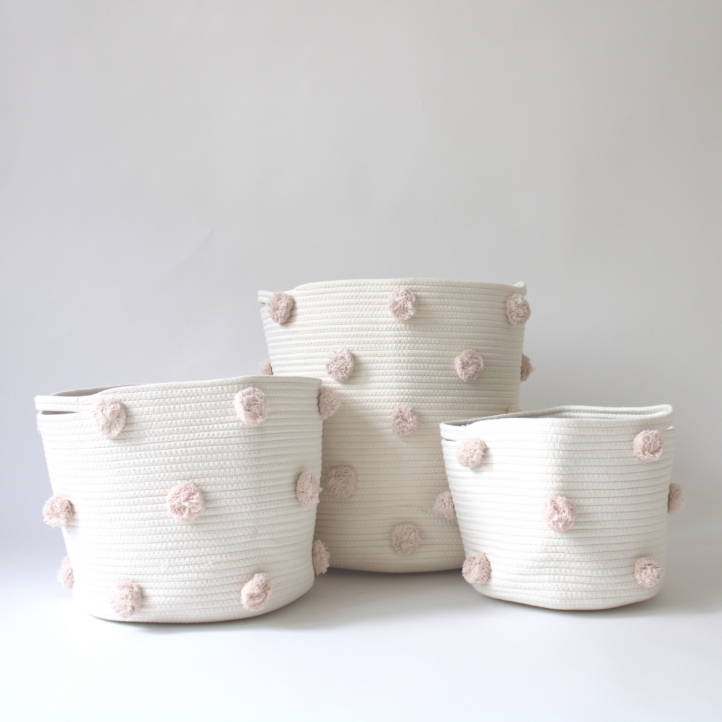 Blush Pom Basket - Large-3
