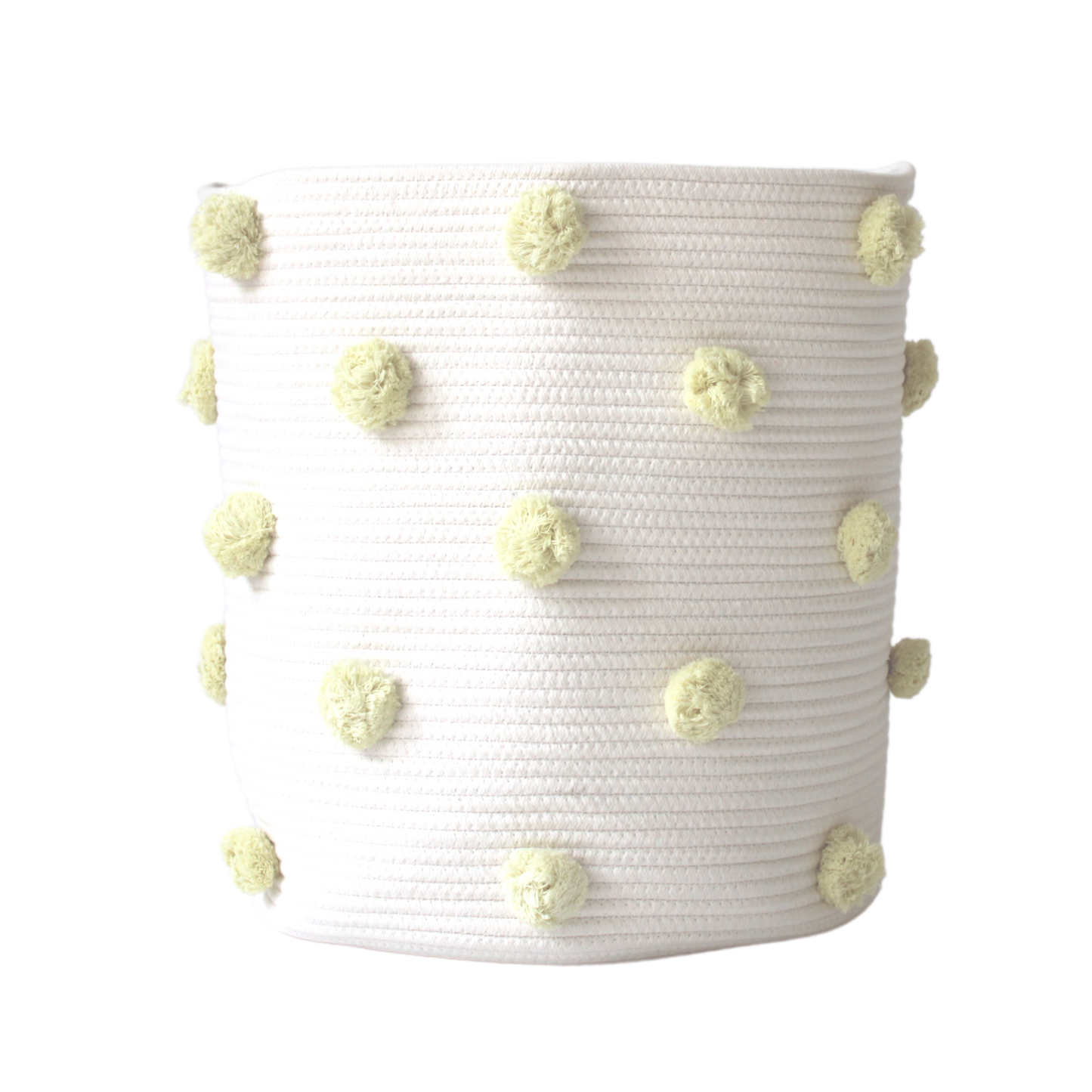 Buttercream Pom Laundry Basket-0