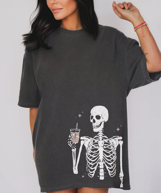 Skeleton Iced Coffee - Comfort Tee-0