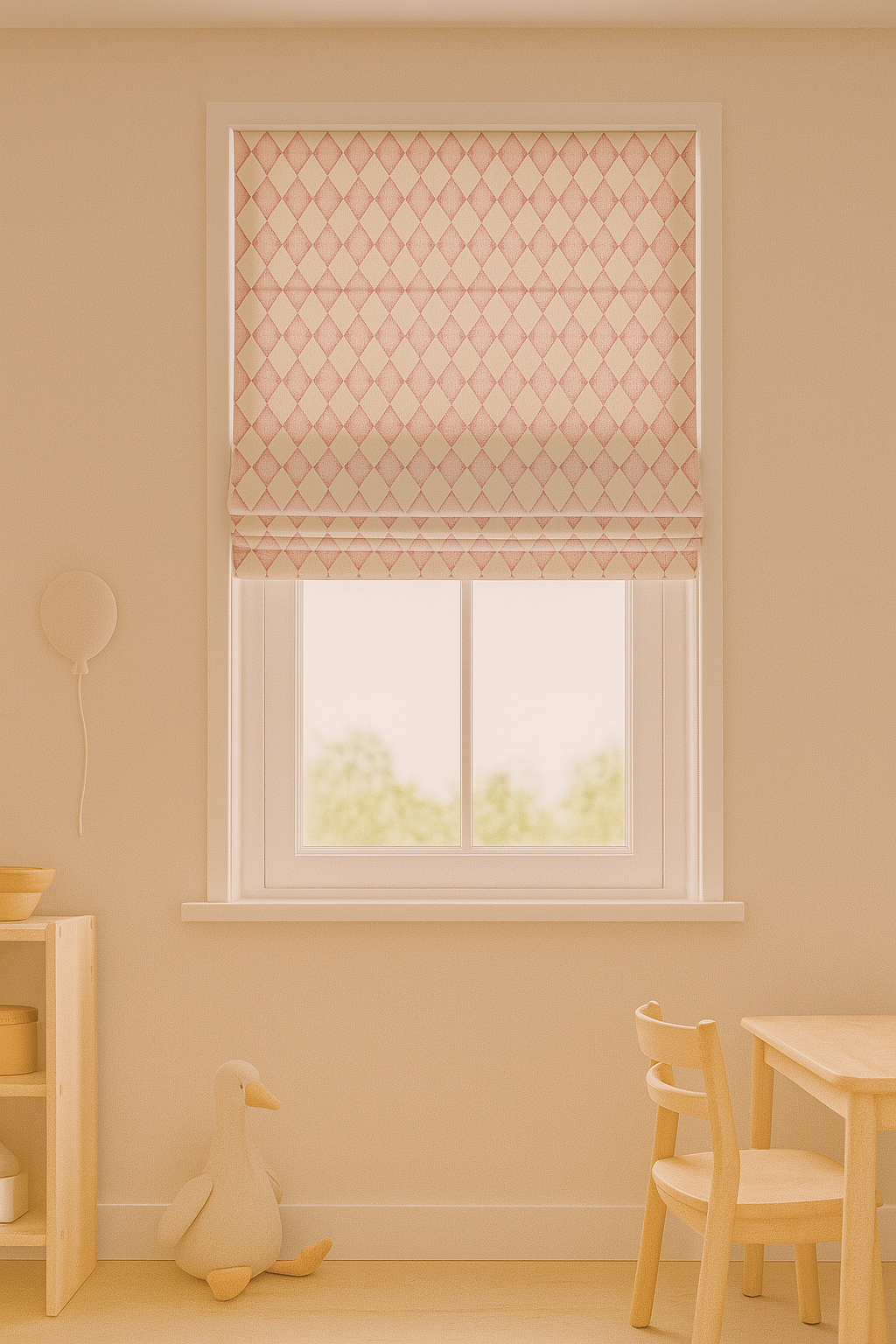 Harlequin Diamond Pure Linen Roman Blind – 5 Colourways | Made-to-Measure Kids & Nursery | Light-Filter or Blackout-4