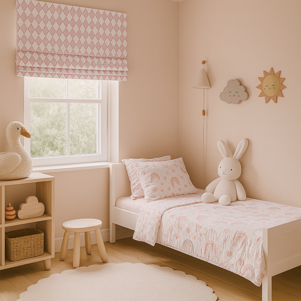 Harlequin Diamond Pure Linen Roman Blind – 5 Colourways | Made-to-Measure Kids & Nursery | Light-Filter or Blackout-3