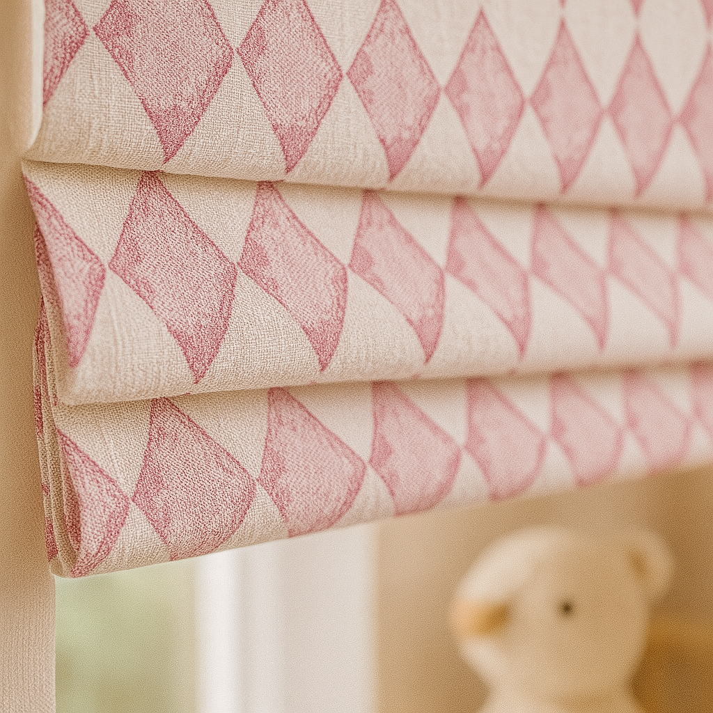 Harlequin Diamond Pure Linen Roman Blind – 5 Colourways | Made-to-Measure Kids & Nursery | Light-Filter or Blackout-2