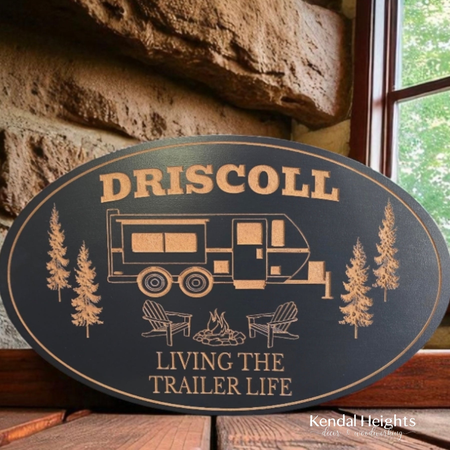 Custom Engraved Campsite / Trailer-3
