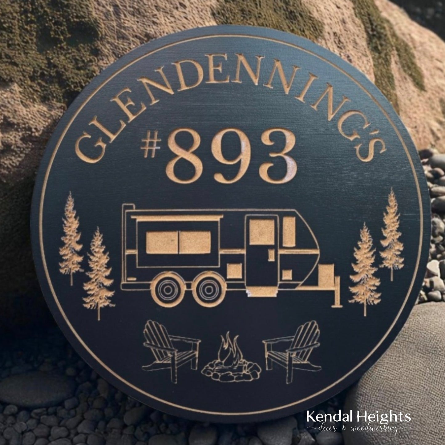 Custom Engraved Campsite / Trailer-1