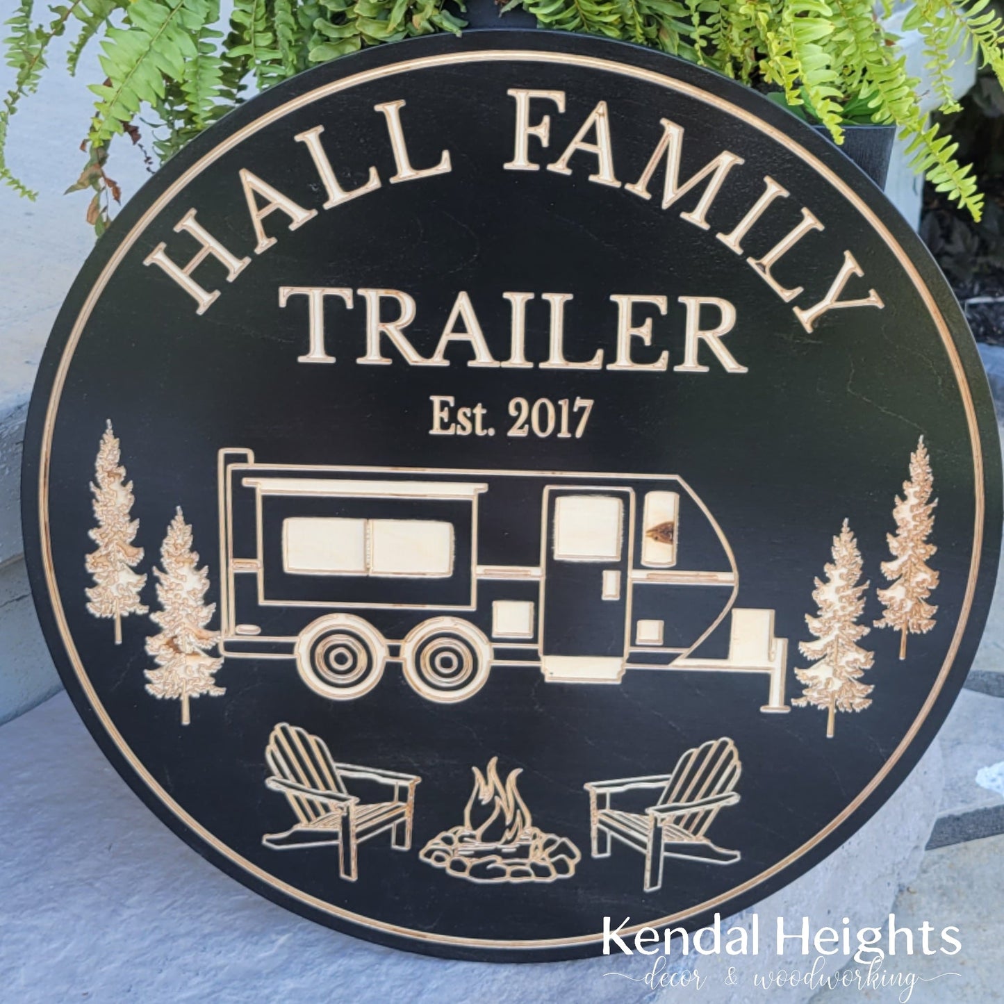 Custom Engraved Campsite / Trailer-2