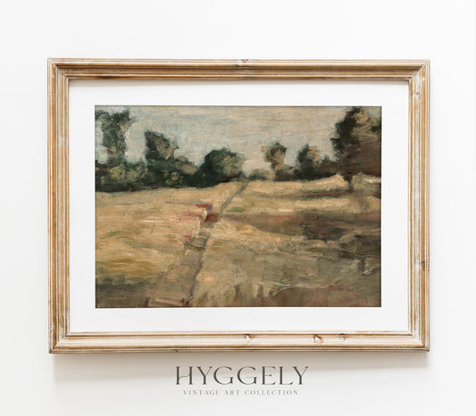 Vintage Farmland Fields Landscape Art Print L0134