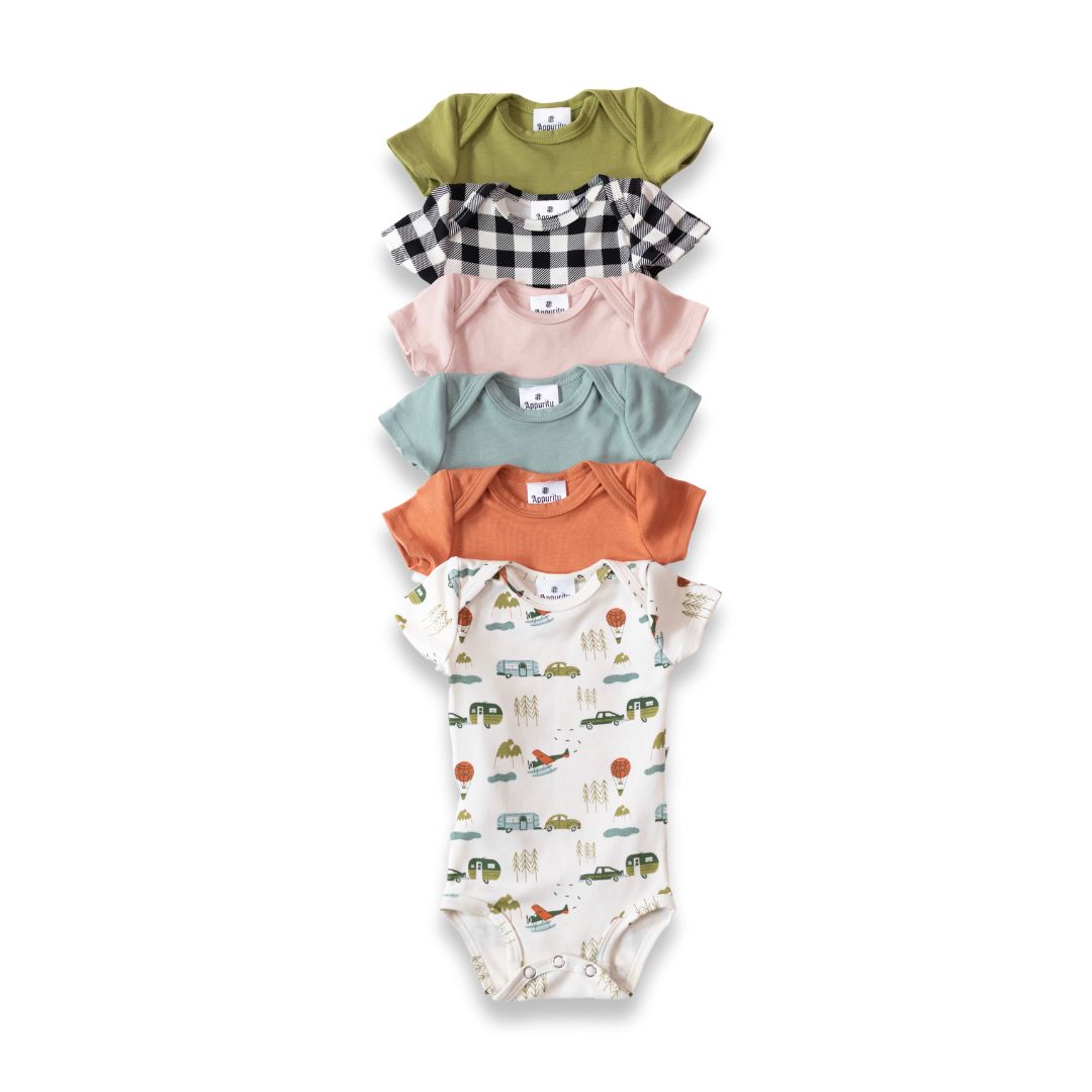 Baby Short Sleeve Bamboo Onesie-0