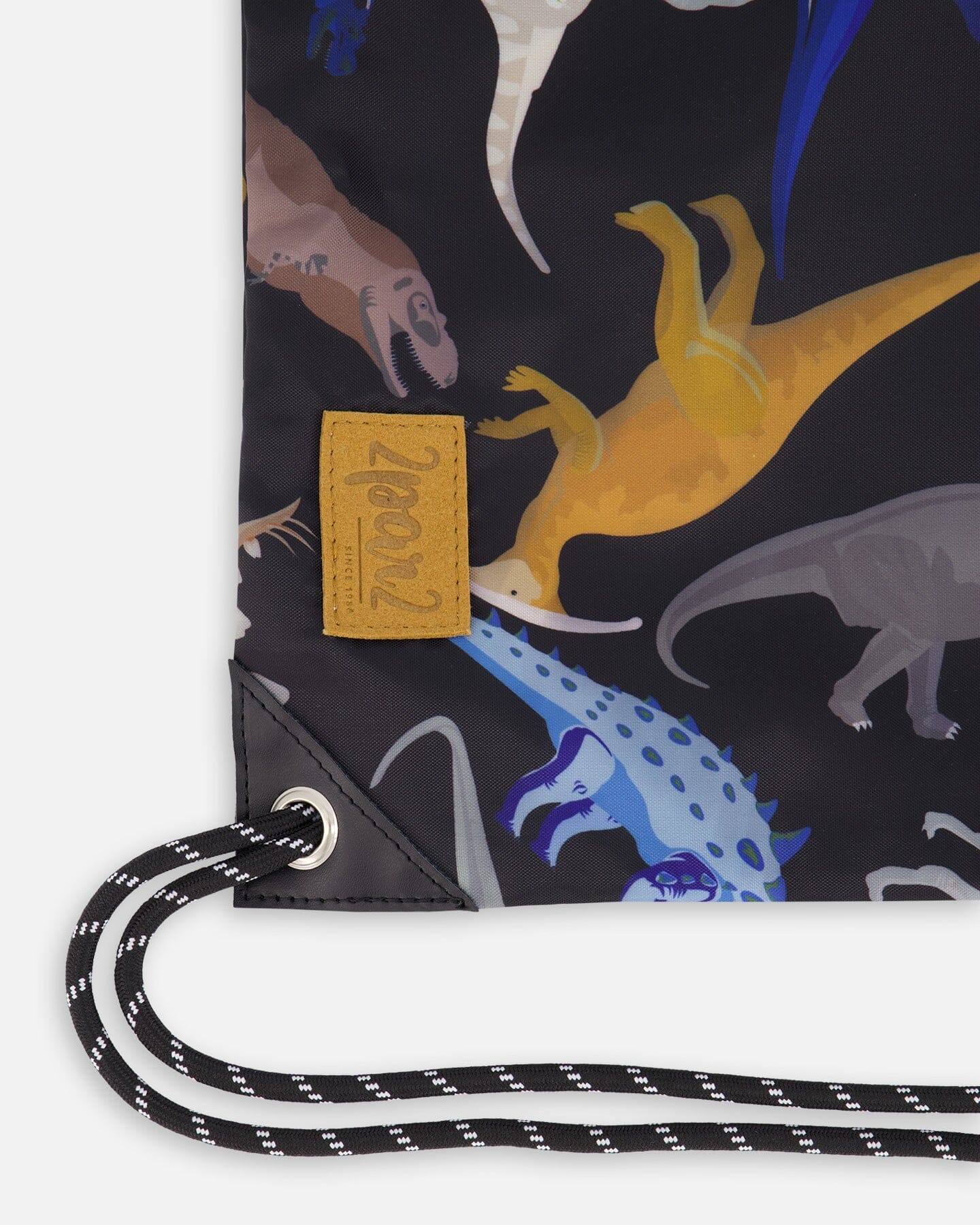 Drawstring Bag Black Dinosaur Print-2