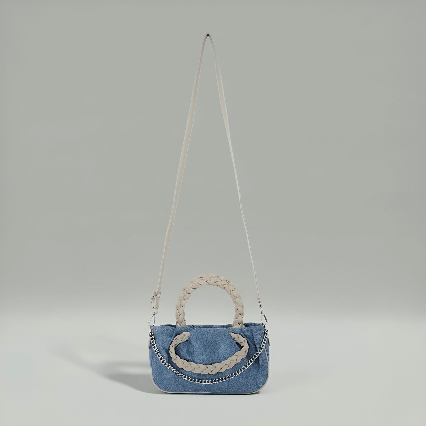AVA - Denim crossbody chain detailed bag