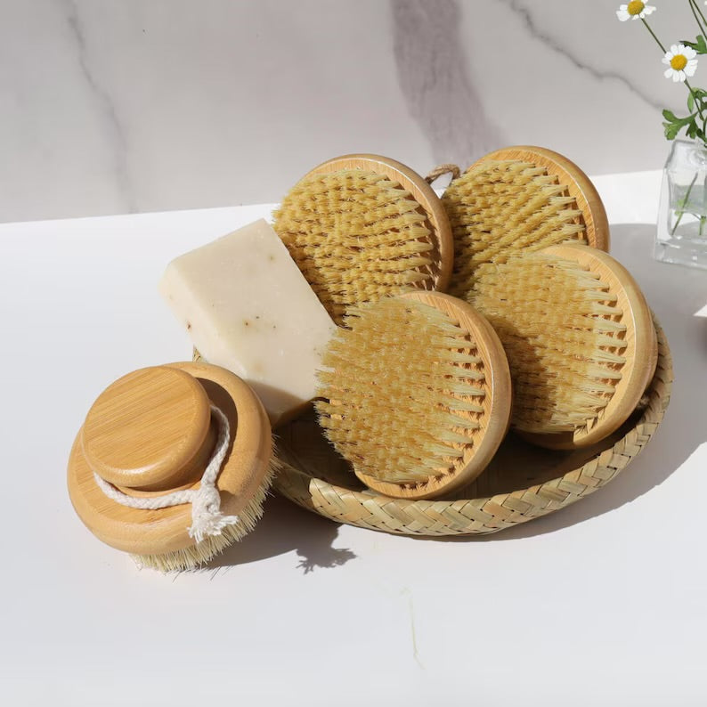 Bamboo Round Body Brush with Natural Sisal Bristles-3