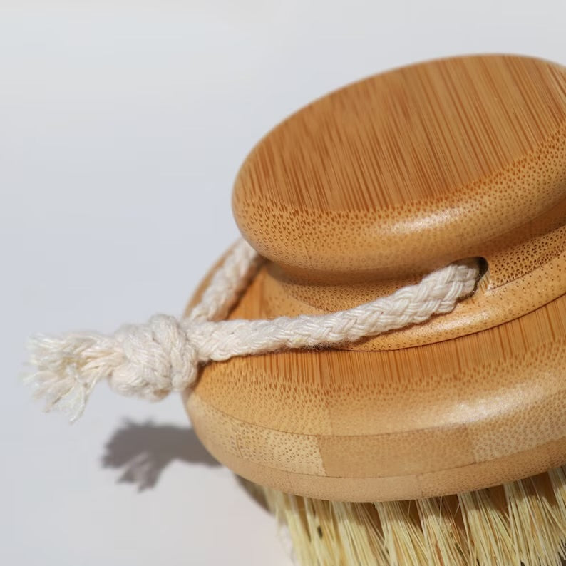 Bamboo Round Body Brush with Natural Sisal Bristles-1