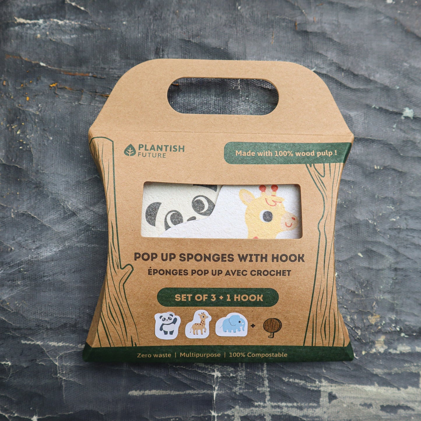 Set of 3 Endangered Species Pop up Sponges + Hook-1
