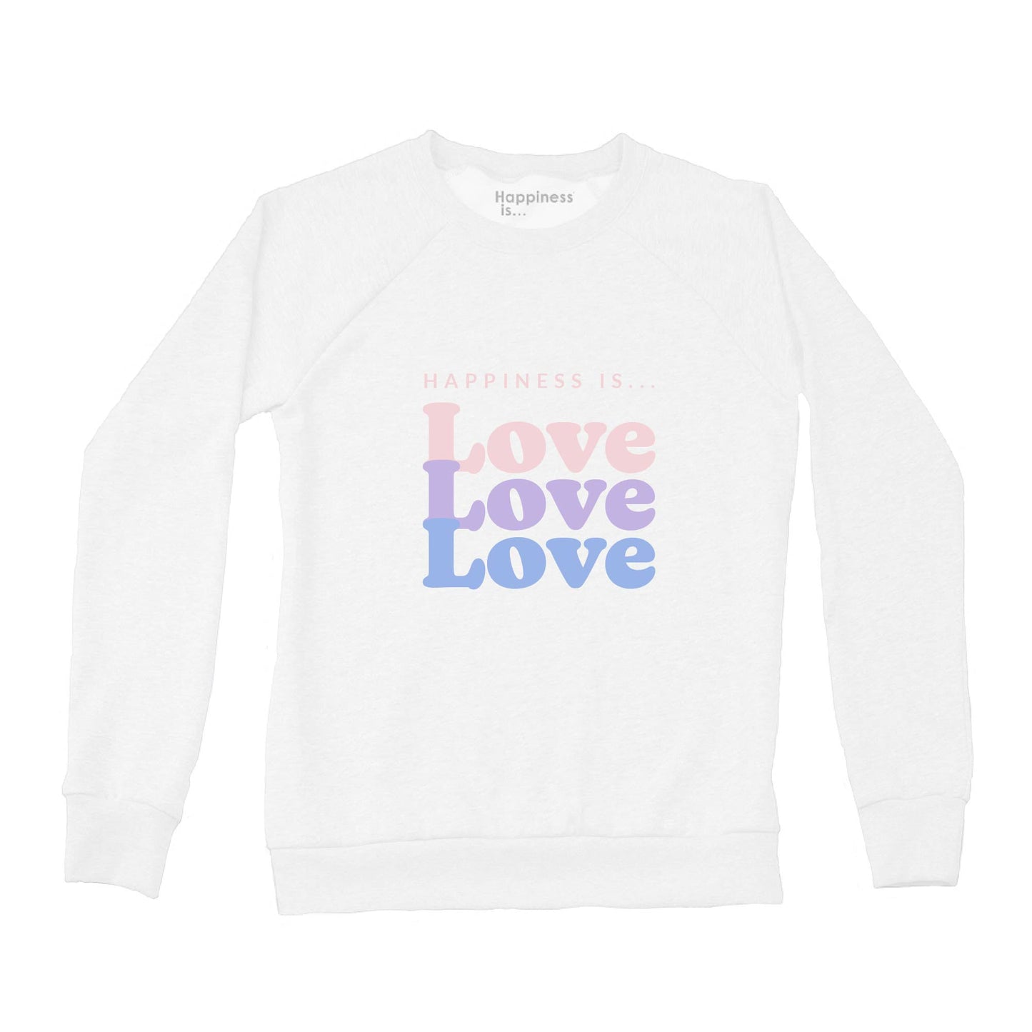 Women's Love Love Love Crew Sweatshirt, White-0