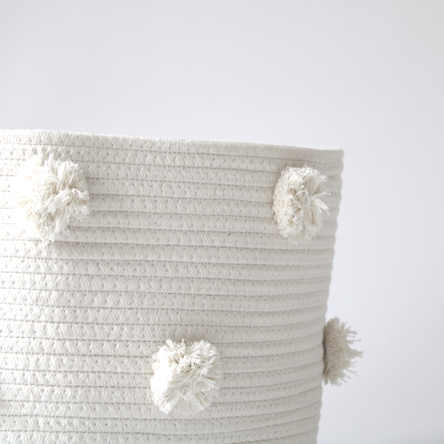 Natural Pom Basket - Large-1