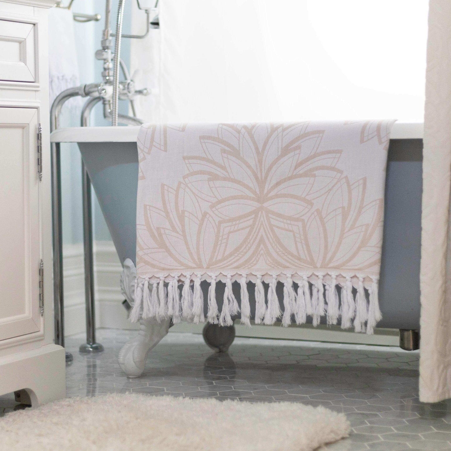 Turkish Towel | Body Towel | Oat + White-1