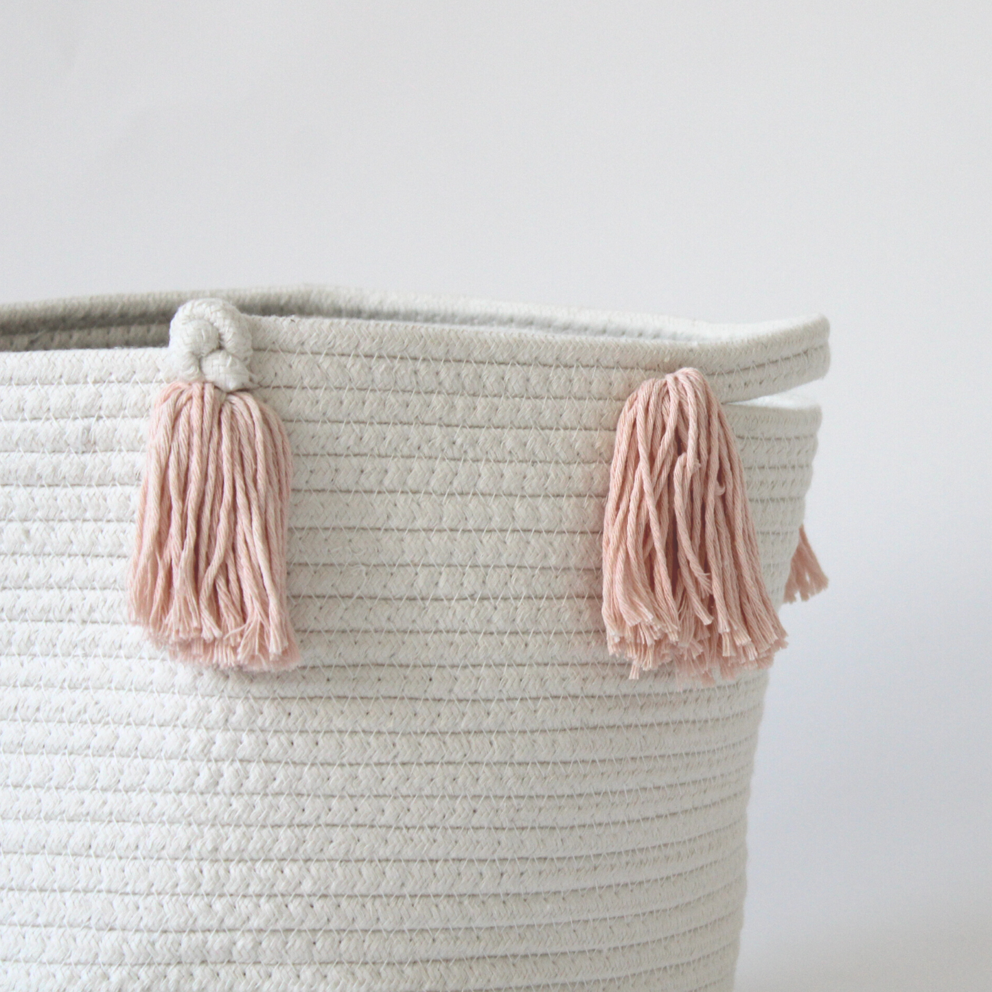Peach Tassel Basket - Medium-1