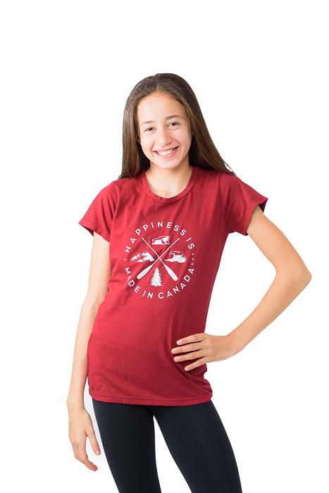 Youth Girls Crest T-Shirt, Canada Red-2