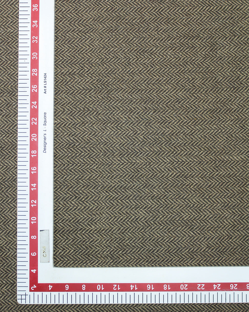 Organic Woolen Tweed Fabric - Beige with Black Herringbone Pattern - By the Metre (142cm Wide, 350gsm) - Perfect for Curtains, Clothing & More-2