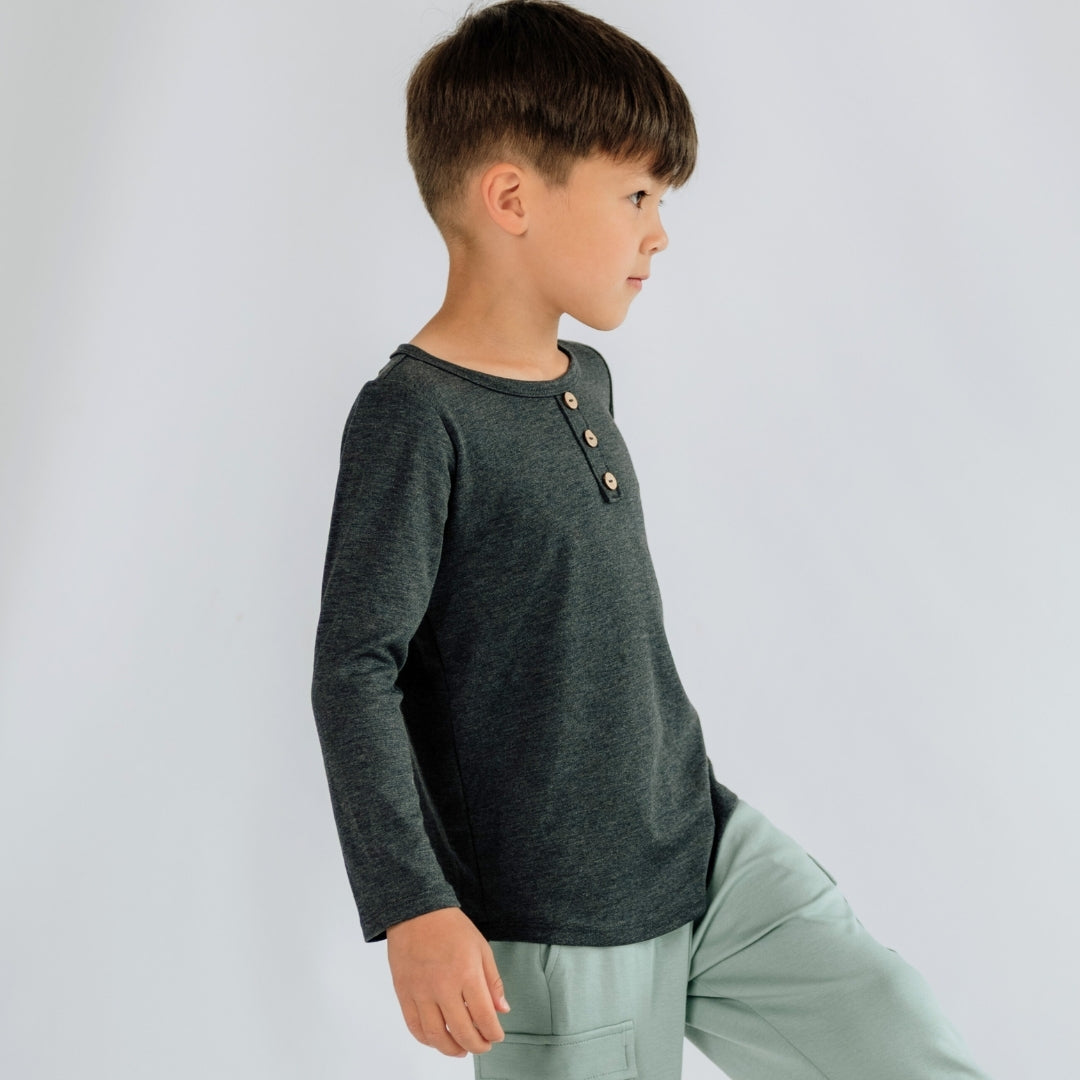 Baby/Kids Bamboo Henley Long-Sleeve Shirt-1