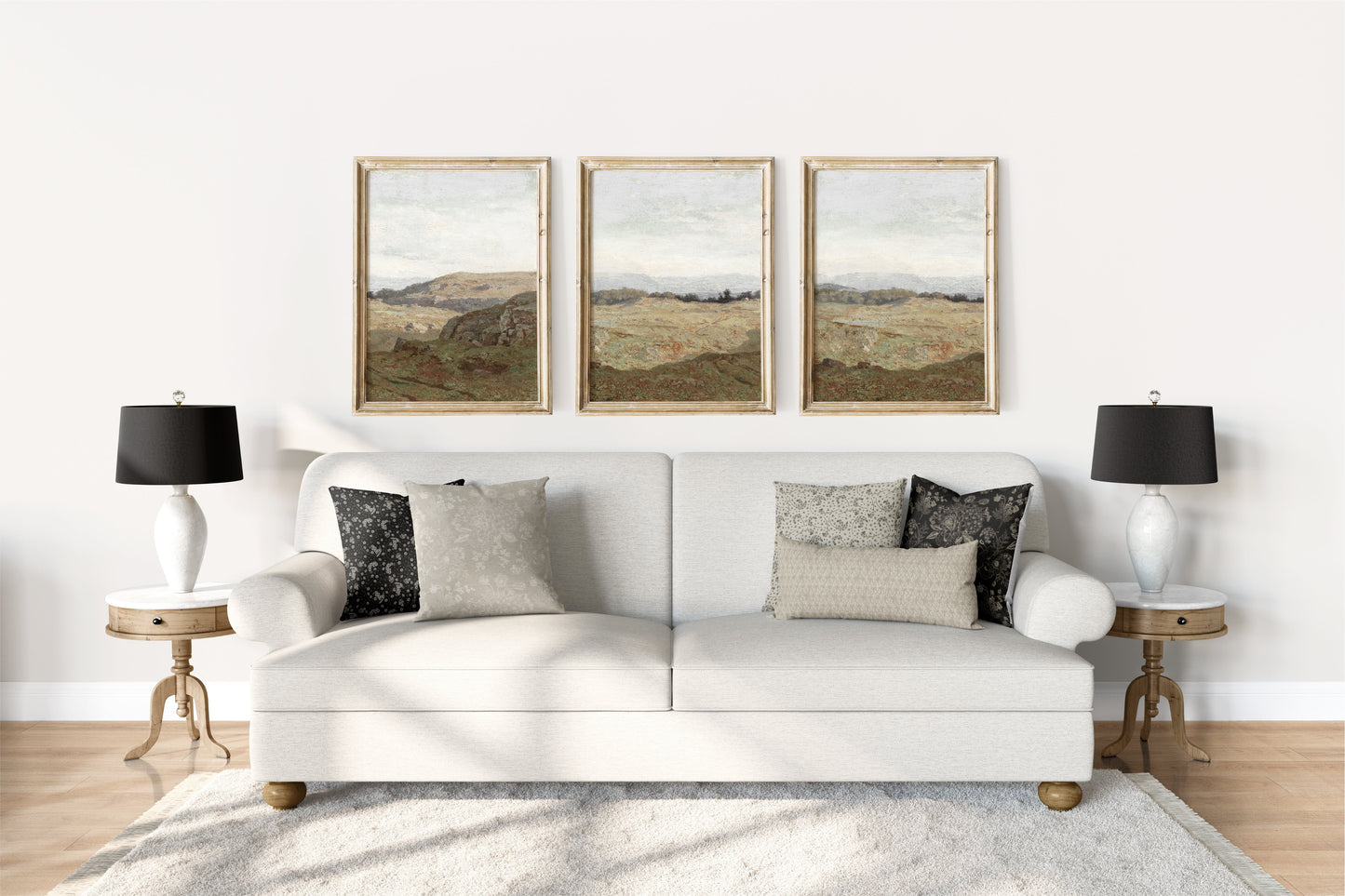 Vintage Landscape Overcast Painting L0223A