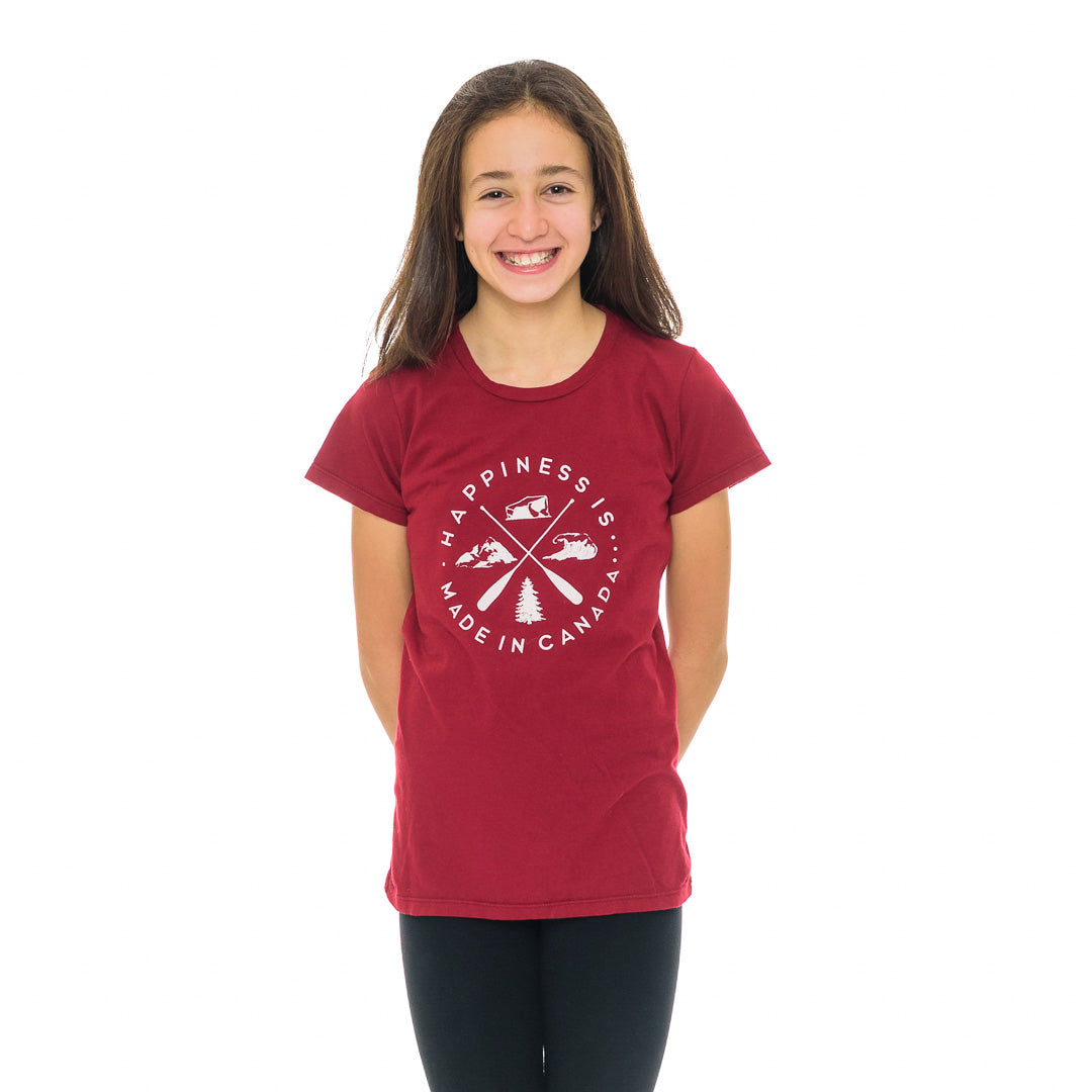 Youth Girls Crest T-Shirt, Canada Red-3