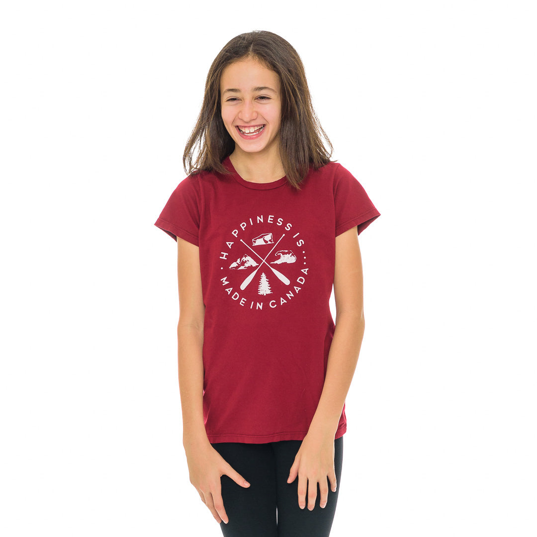 Youth Girls Crest T-Shirt, Canada Red-4