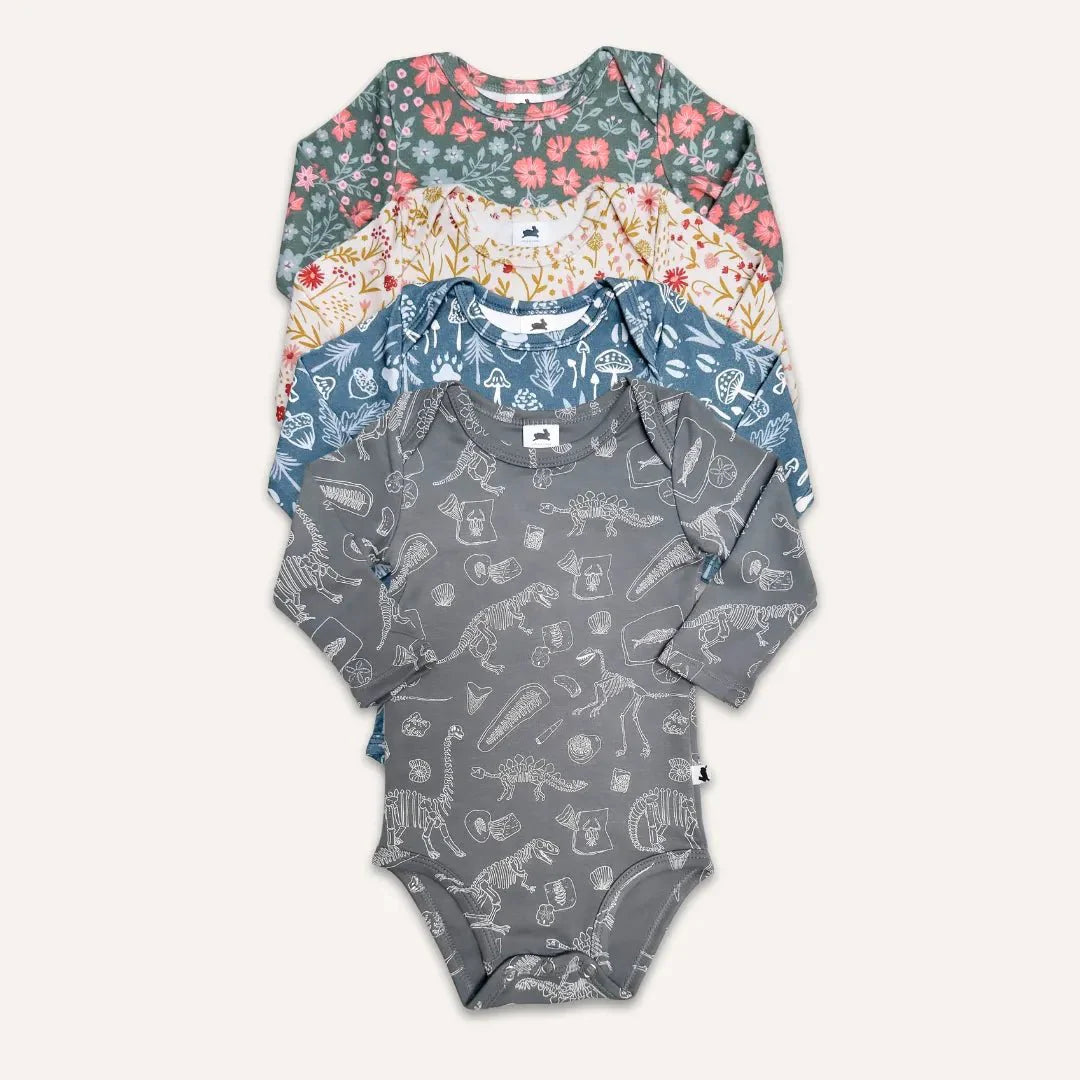 Baby Long-Sleeve Bamboo Onesie | Prints-1
