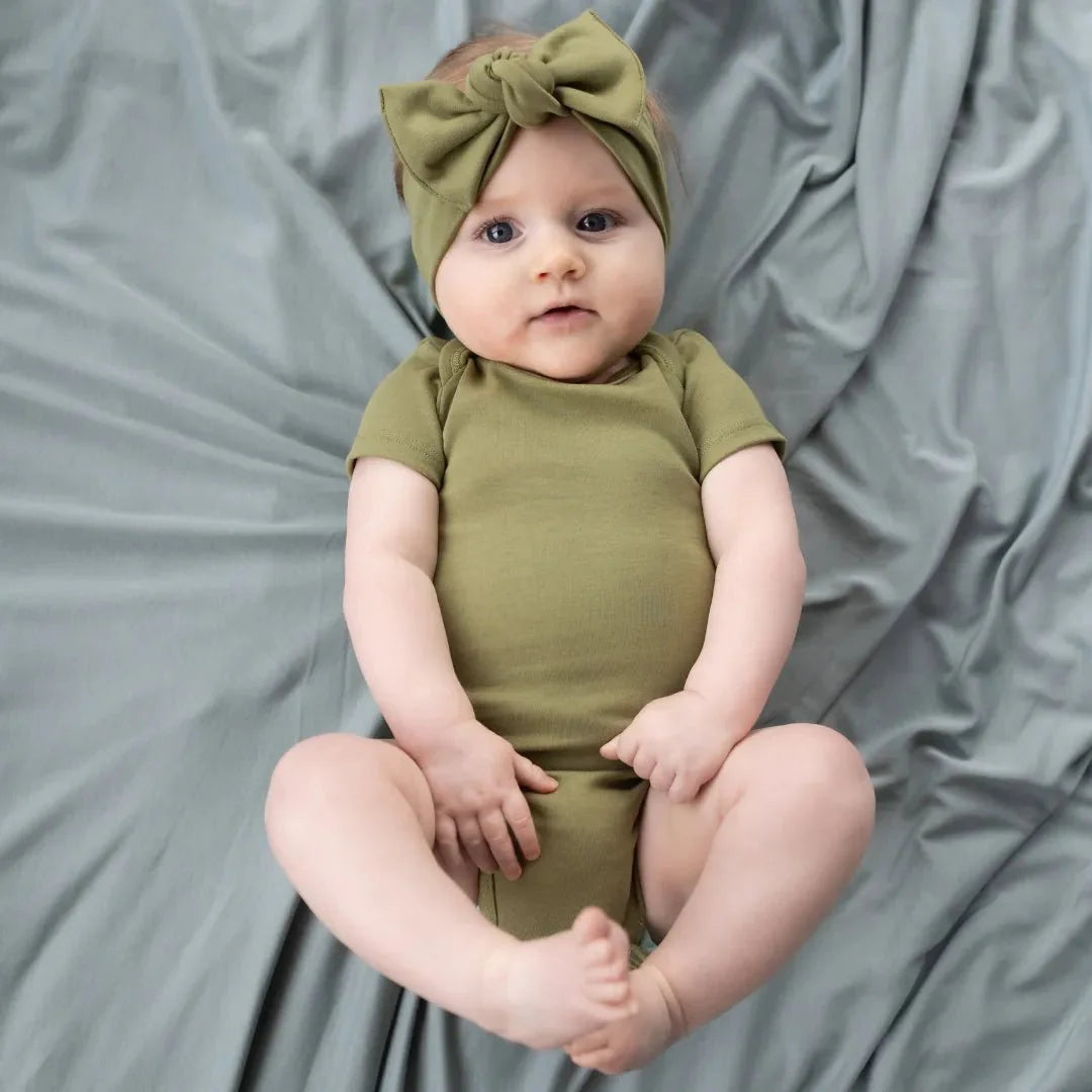 Baby Short Sleeve Bamboo Onesie-4