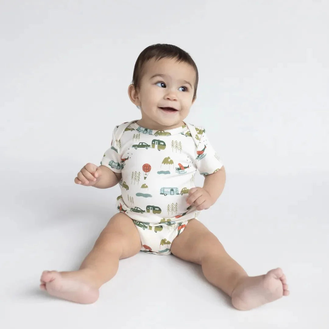 Baby Short Sleeve Bamboo Onesie-3